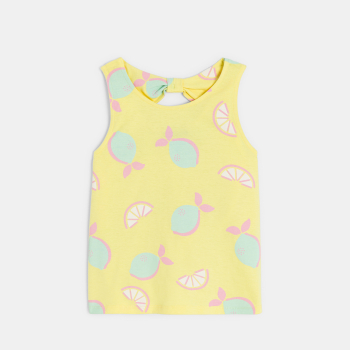 قميص داخلي مطبوع عليه صورة الليمون، أصفر اللون للفتيات